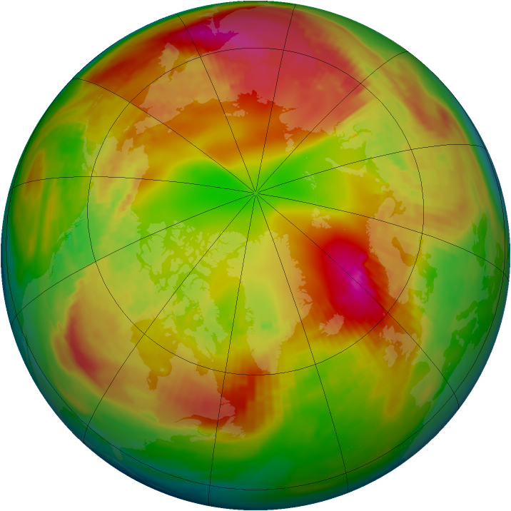 Arctic ozone map for 10 February 1981